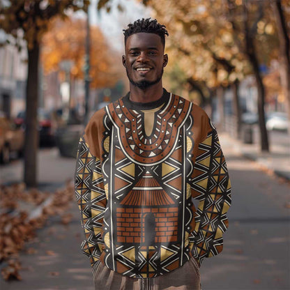 Mali Mud Cloth Village Legacy Sweatshirt African Tribal Pattern - African Pride