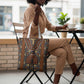 Mali Mud Cloth African Village Tote Bag Ethnic Geometry Style