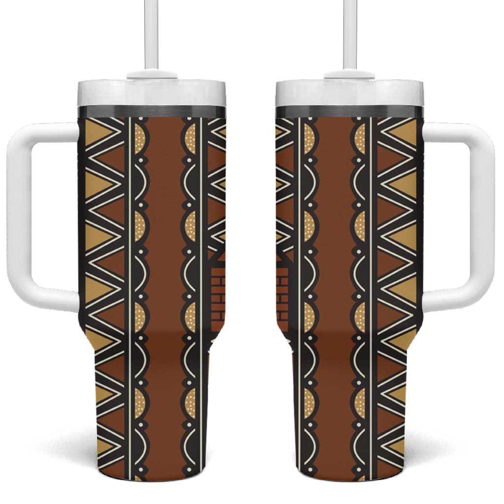 Mali Mud Cloth Village Legacy Tumbler With Handle African Tribal Pattern - African Pride