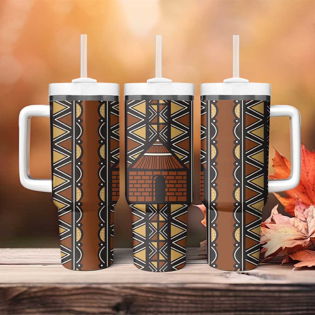Mali Mud Cloth Village Legacy Tumbler With Handle African Tribal Pattern - African Pride