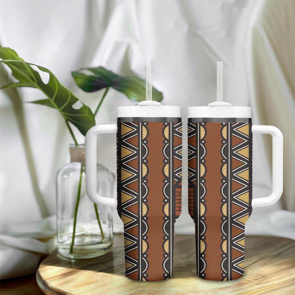 Mali Mud Cloth Village Legacy Tumbler With Handle African Tribal Pattern - African Pride