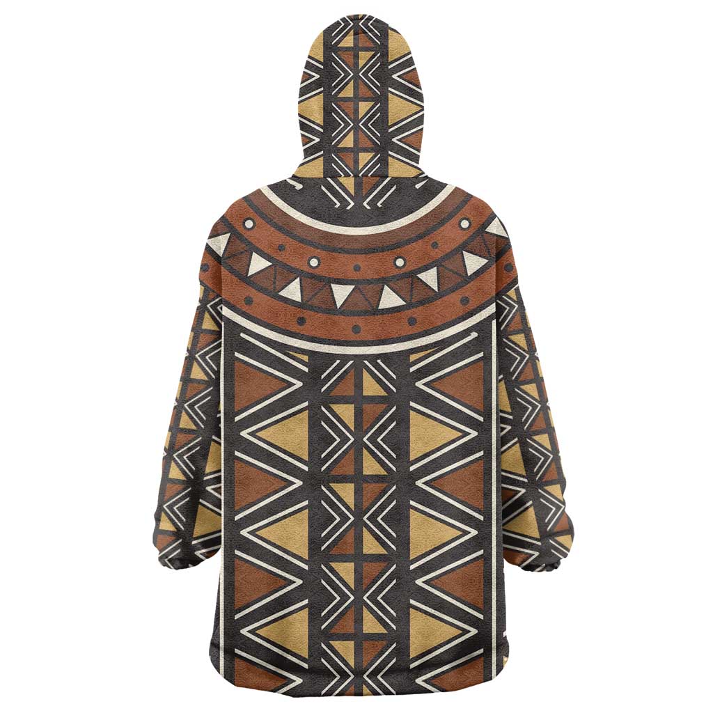 Mali Mud Cloth Village Legacy Wearable Blanket Hoodie African Tribal Pattern - African Pride