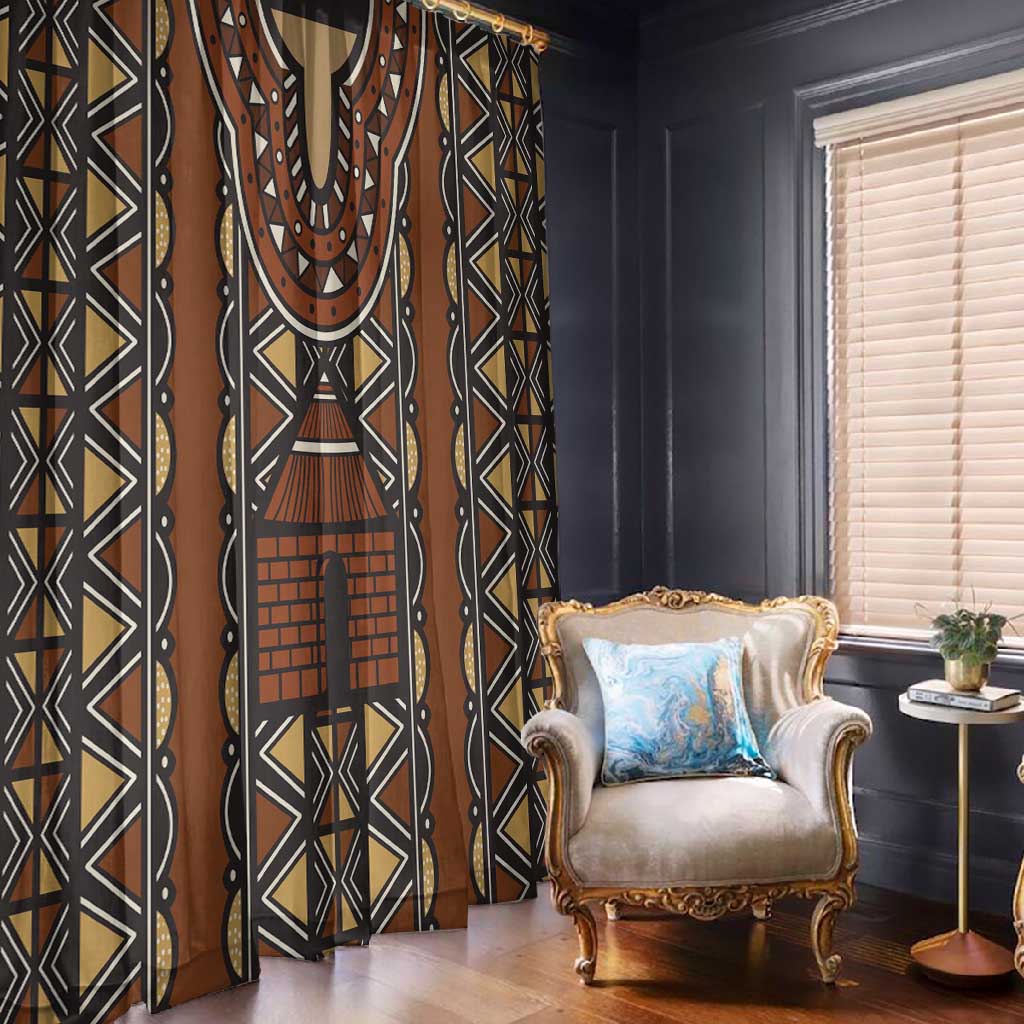 Mali Mud Cloth Village Legacy Window Curtain African Tribal Pattern - African Pride