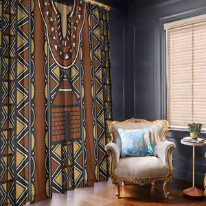 Mali Mud Cloth Village Legacy Window Curtain African Tribal Pattern - African Pride