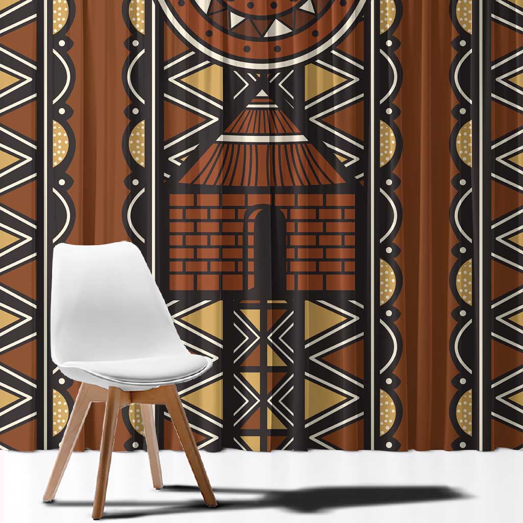 Mali Mud Cloth Village Legacy Window Curtain African Tribal Pattern - African Pride