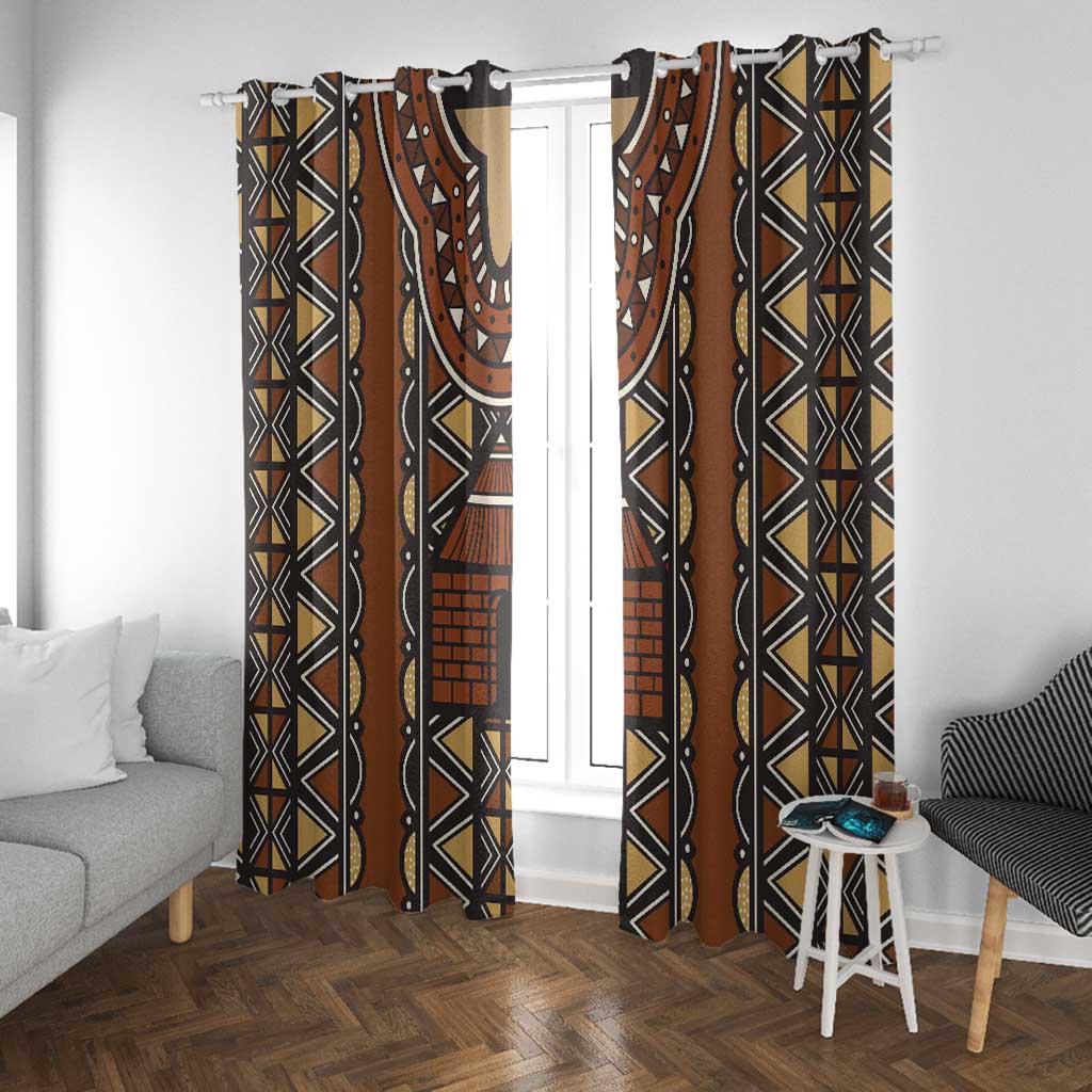 Mali Mud Cloth Village Legacy Window Curtain African Tribal Pattern - African Pride