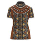 Mali Mud Cloth Village Legacy Women Polo Shirt African Tribal Pattern - African Pride