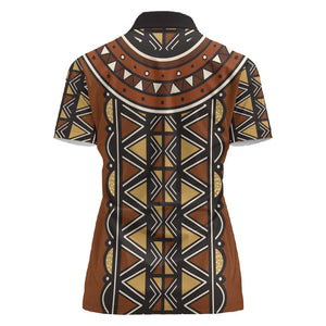 Mali Mud Cloth Village Legacy Women Polo Shirt African Tribal Pattern - African Pride