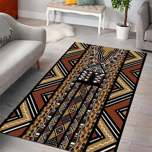 Mali Mud Cloth Leopards Legacy Area Rug African Tribal Pattern - African Pride