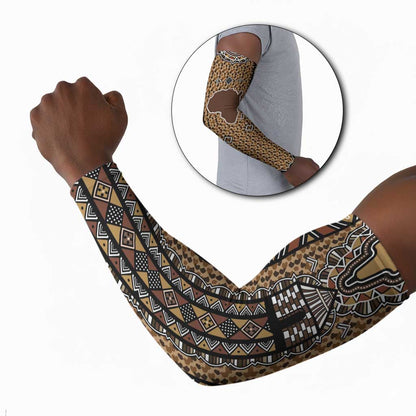 Mali Mud Cloth Leopards Legacy Arm Sleeves Tribal Village