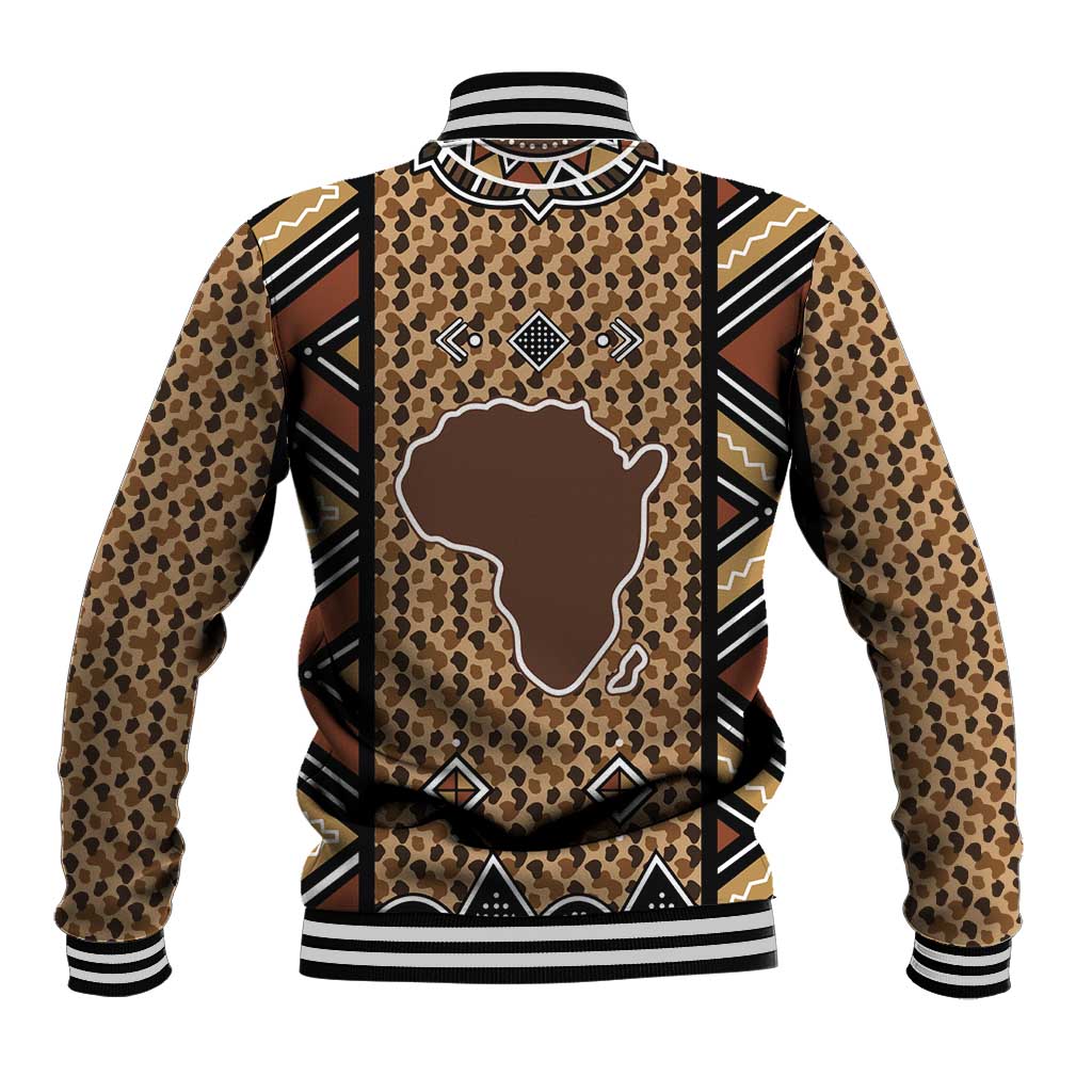 Mali Mud Cloth Leopards Legacy Baseball Jacket African Tribal Pattern - African Pride