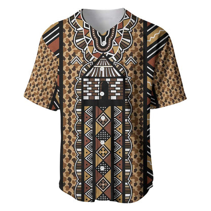 Mali Mud Cloth Leopards Legacy Baseball Jersey African Tribal Pattern - African Pride