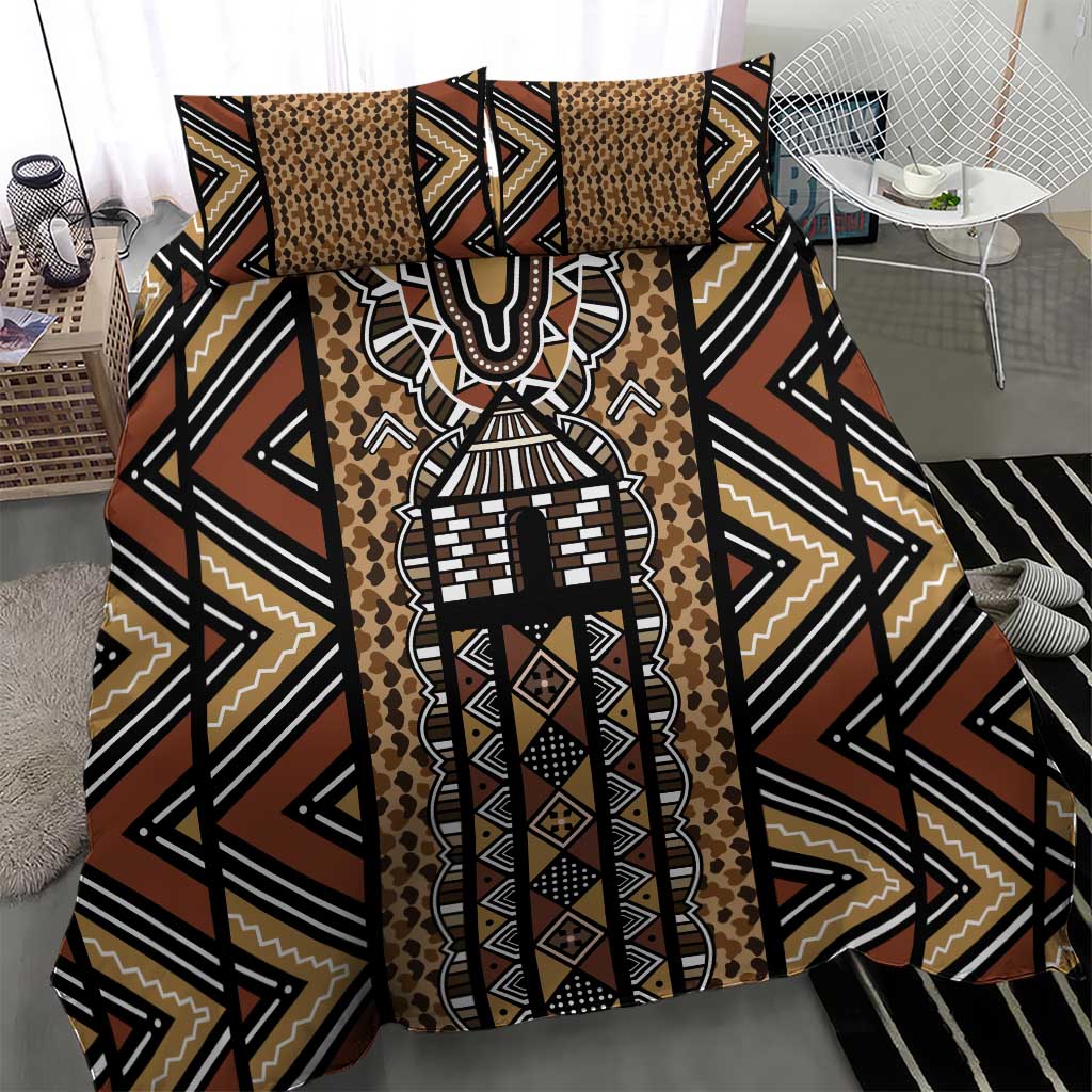 Mali Mud Cloth Leopards Legacy Bedding Set African Tribal Pattern - African Pride