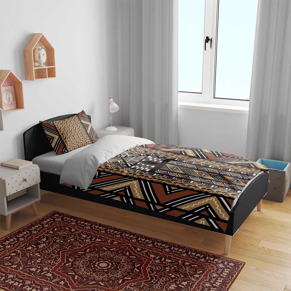 Mali Mud Cloth Leopards Legacy Bedding Set African Tribal Pattern - African Pride
