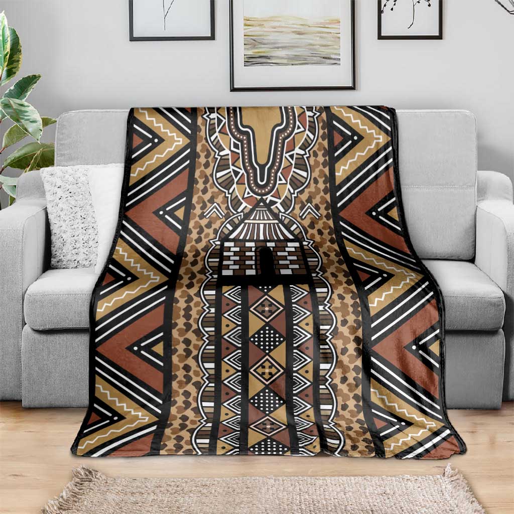 Mali Mud Cloth Leopards Legacy Blanket African Tribal Pattern - African Pride