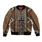 Mali Mud Cloth Leopards Legacy Bomber Jacket African Tribal Pattern - African Pride