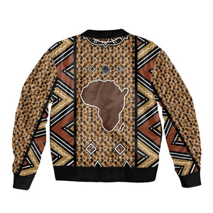 Mali Mud Cloth Leopards Legacy Bomber Jacket African Tribal Pattern - African Pride