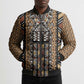 Mali Mud Cloth Leopards Legacy Bomber Puffer Jacket Tribal Village