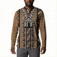 Mali Mud Cloth Leopards Legacy Button Sweatshirt Tribal Village