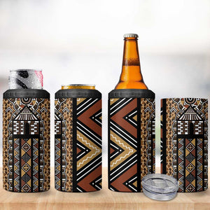 Mali Mud Cloth Leopards Legacy 4 in 1 Can Cooler Tumbler African Tribal Pattern - African Pride