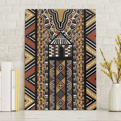 Mali Mud Cloth Leopards Legacy Canvas Wall Art African Tribal Pattern - African Pride