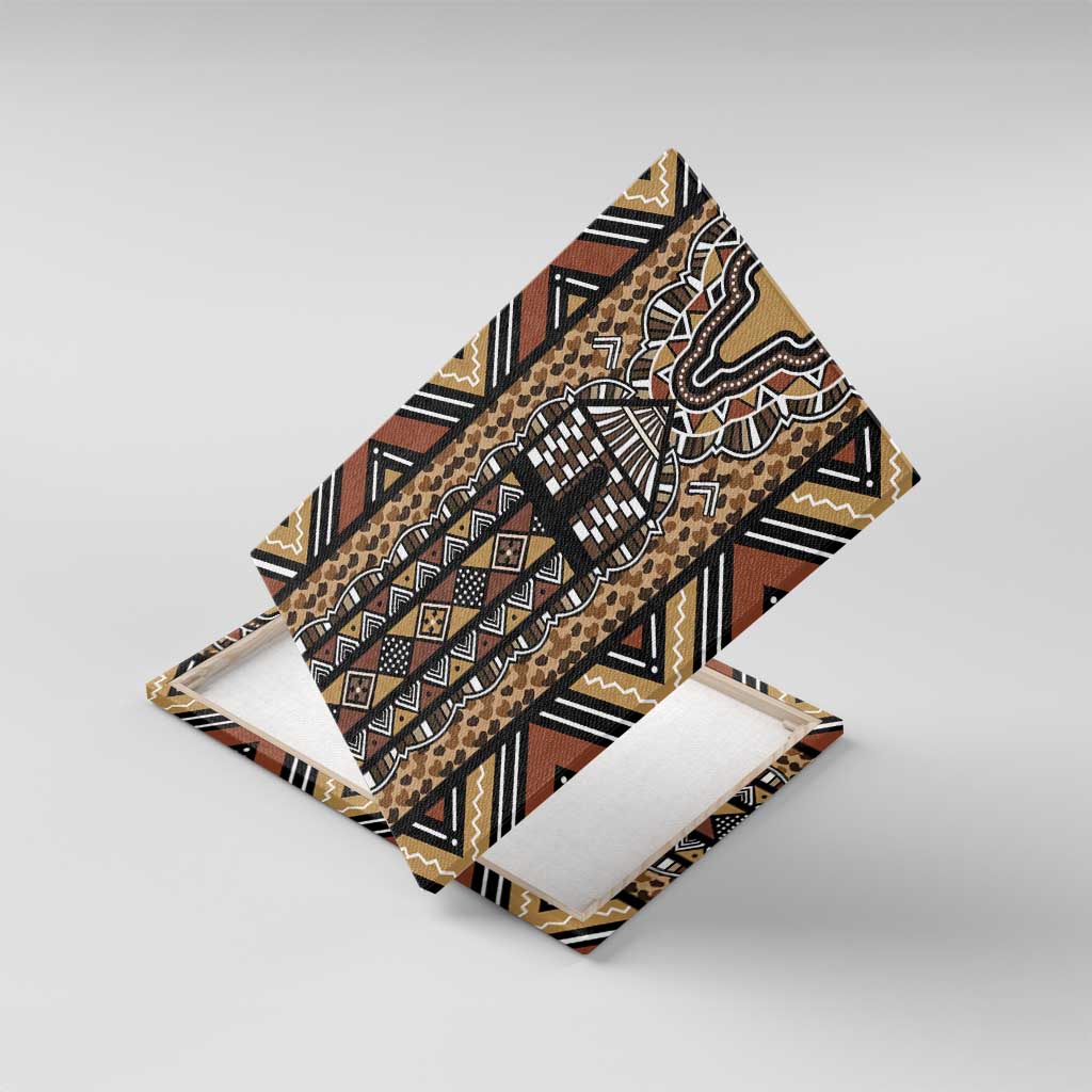 Mali Mud Cloth Leopards Legacy Canvas Wall Art African Tribal Pattern - African Pride