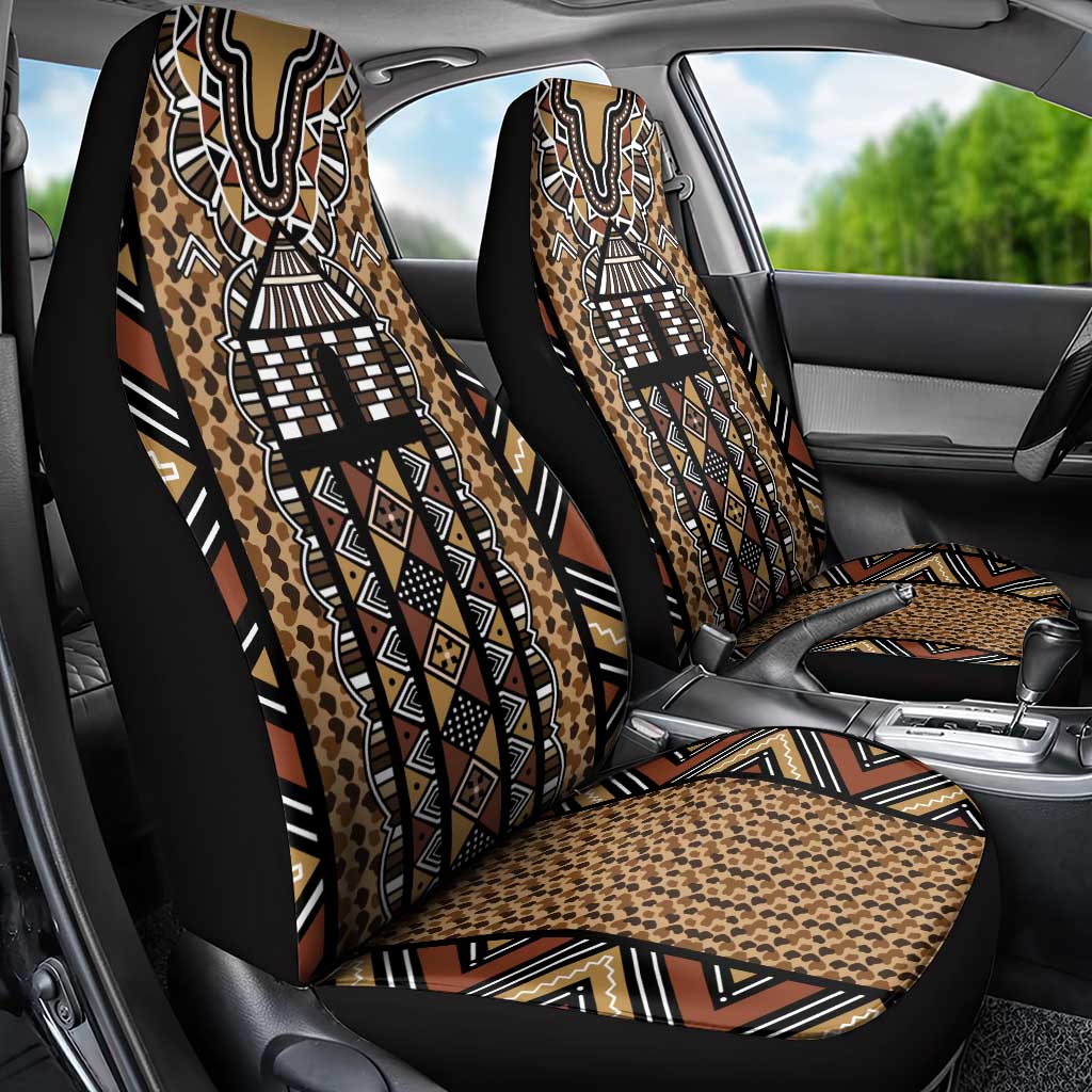 Mali Mud Cloth Leopards Legacy Car Seat Cover African Tribal Pattern - African Pride