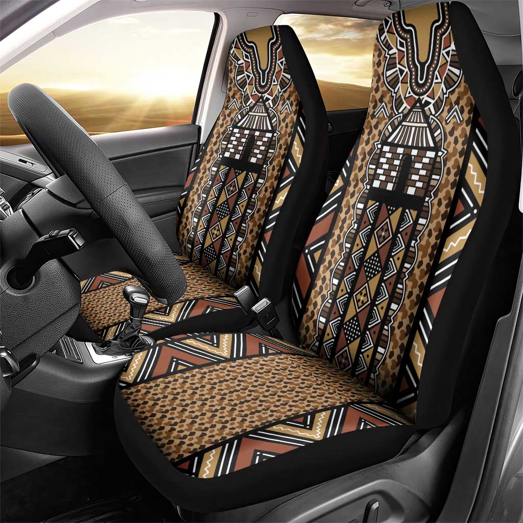 Mali Mud Cloth Leopards Legacy Car Seat Cover African Tribal Pattern - African Pride