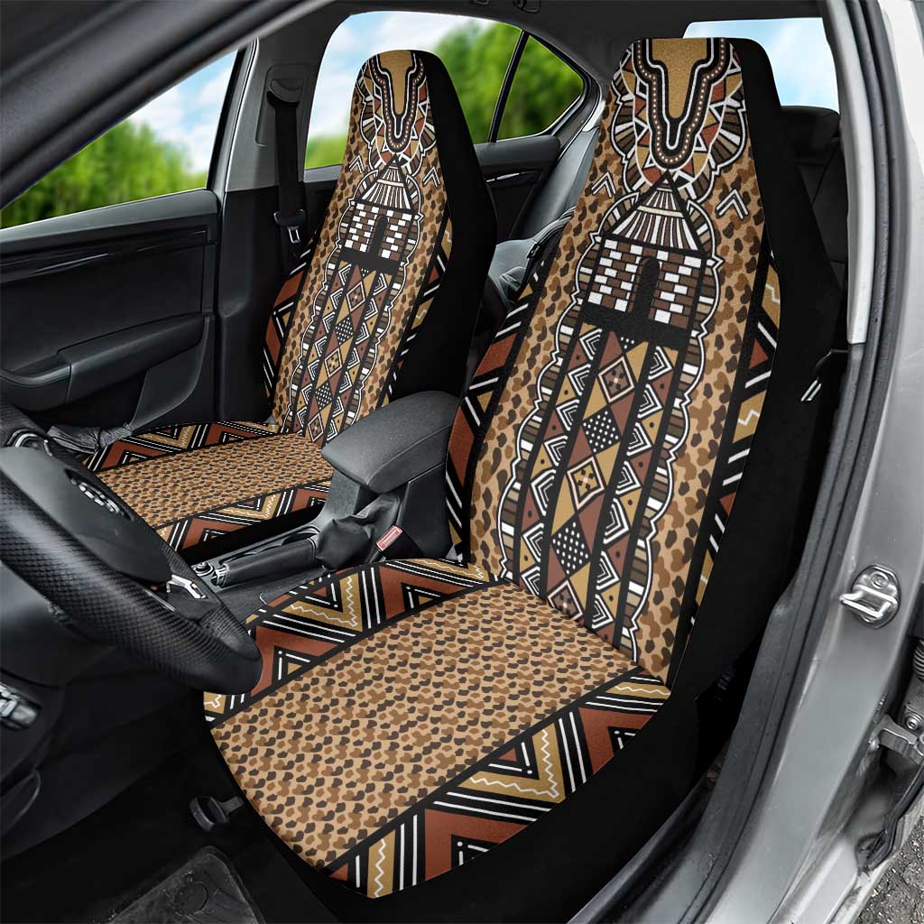 Mali Mud Cloth Leopards Legacy Car Seat Cover African Tribal Pattern - African Pride