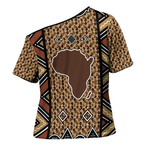 Mali Mud Cloth Leopards Legacy Cross Shoulder Shirt Tribal Village