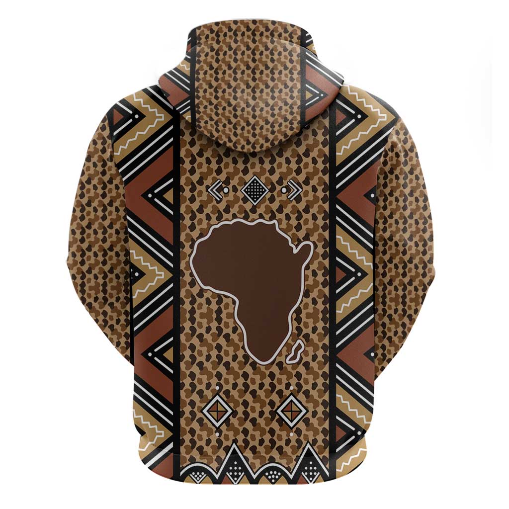 Mali Mud Cloth Leopards Legacy Hoodie African Tribal Pattern - African Pride