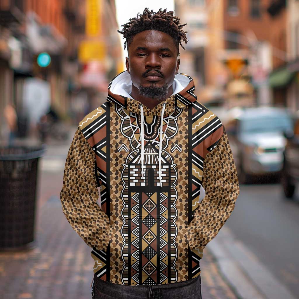 Mali Mud Cloth Leopards Legacy Hoodie African Tribal Pattern - African Pride