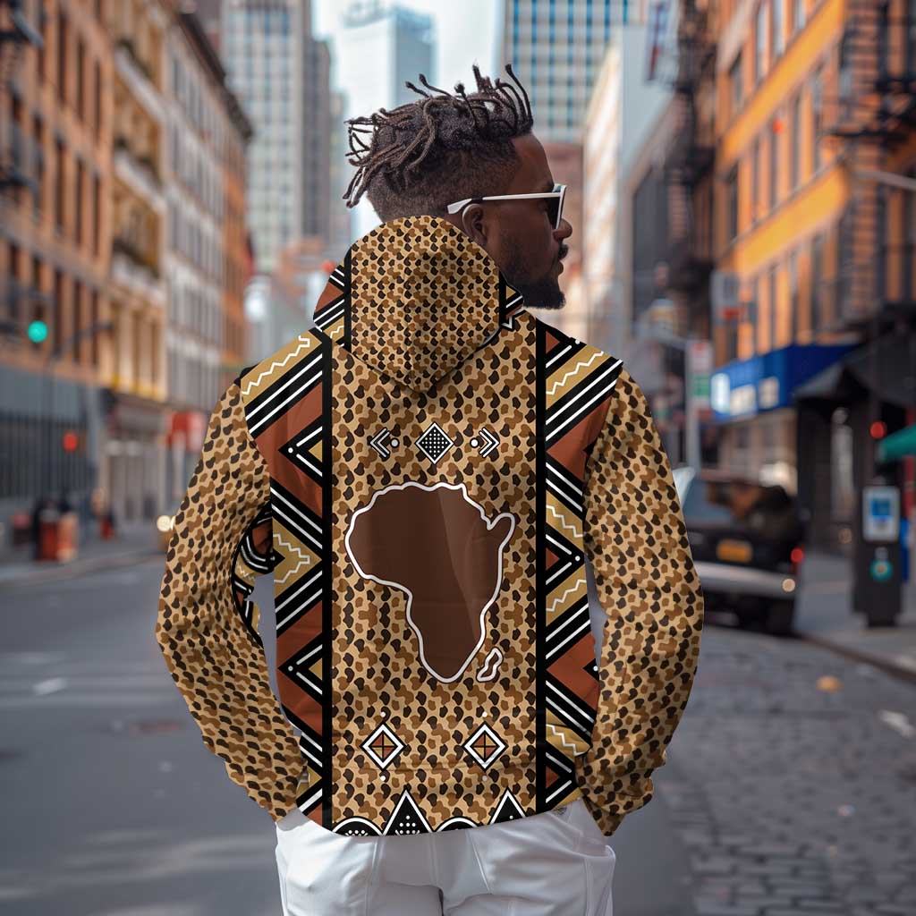 Mali Mud Cloth Leopards Legacy Hoodie African Tribal Pattern - African Pride