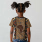 Mali Mud Cloth Leopards Legacy Kid T shirt African Tribal Pattern - African Pride