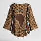 Mali Mud Cloth Leopards Legacy Kimono Sleeve Blouse Tribal Village