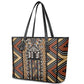 Mali Mud Cloth Leopards Legacy Leather Tote Bag African Tribal Pattern - African Pride