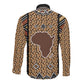 Mali Mud Cloth Leopards Legacy Long Sleeve Button Shirt African Tribal Pattern - African Pride