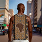 Mali Mud Cloth Leopards Legacy Men Tank Top African Tribal Pattern - African Pride
