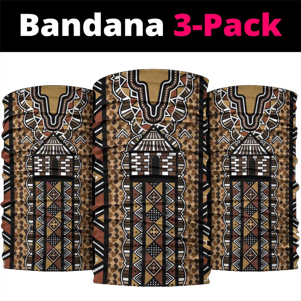 Mali Mud Cloth Leopards Legacy Neck Gaiter African Tribal Pattern - African Pride