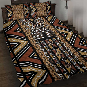 Mali Mud Cloth Leopards Legacy Quilt Bed Set African Tribal Pattern - African Pride