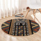 Mali Mud Cloth Leopards Legacy Round Carpet African Tribal Pattern - African Pride