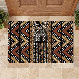 Mali Mud Cloth Leopards Legacy Rubber Doormat African Tribal Pattern - African Pride