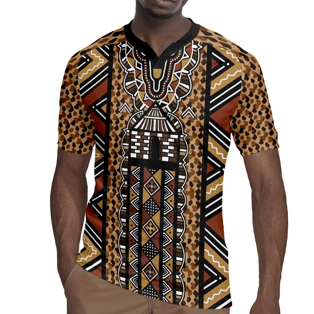 Mali Mud Cloth Leopards Legacy Rugby Jersey African Tribal Pattern - African Pride