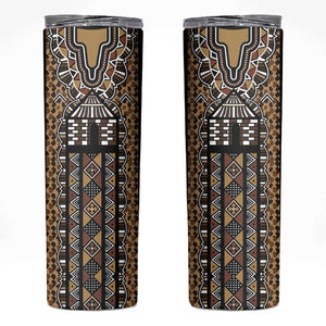 Mali Mud Cloth Leopards Legacy Skinny Tumbler African Tribal Pattern - African Pride