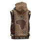 Mali Mud Cloth Leopards Legacy Sleeveless Zip Hoodie African Tribal Pattern - African Pride
