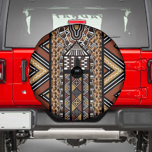 Mali Mud Cloth Leopards Legacy Spare Tire Cover African Tribal Pattern - African Pride