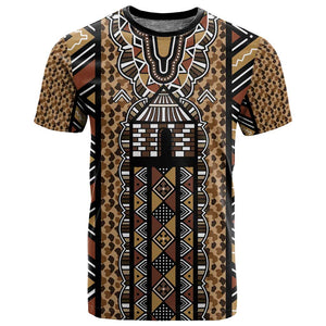 Mali Mud Cloth Leopards Legacy T shirt African Tribal Pattern - African Pride