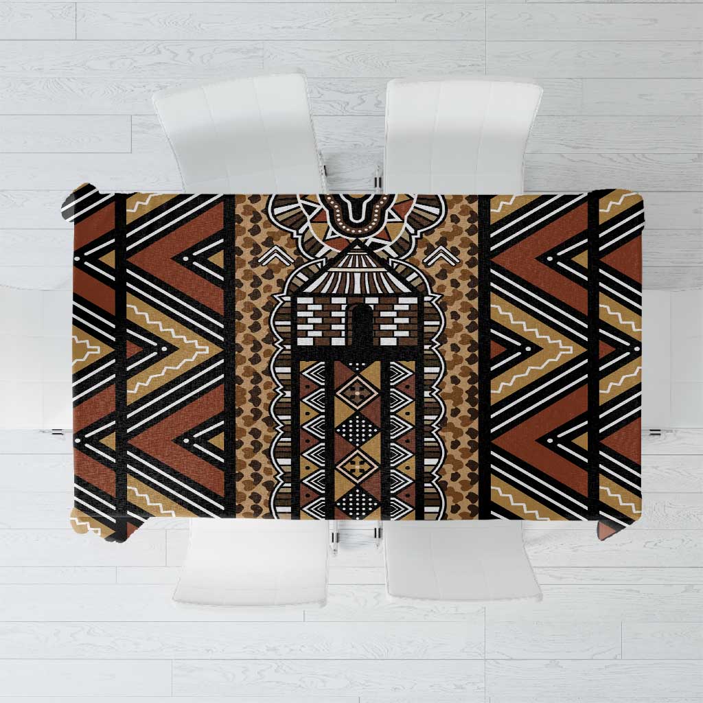 Mali Mud Cloth Leopards Legacy Tablecloth African Tribal Pattern - African Pride