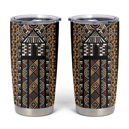 Mali Mud Cloth Leopards Legacy Tumbler Cup African Tribal Pattern - African Pride