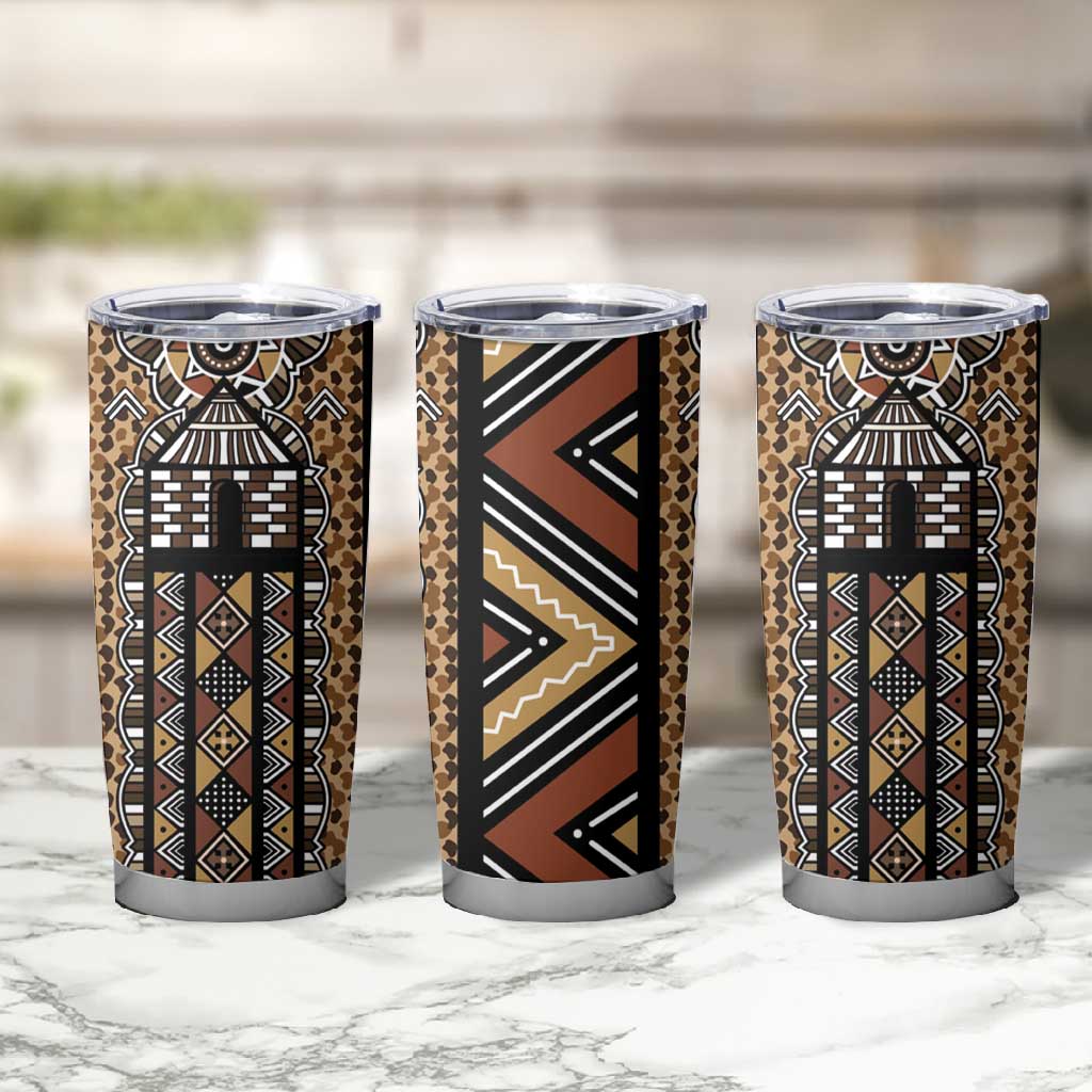 Mali Mud Cloth Leopards Legacy Tumbler Cup African Tribal Pattern - African Pride